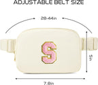 Gitus Personalized Gifts Birthday Gifts for Girls Fanny Pack Cross Body Bags with Initial Letter Preppy Stuff Gifts for Her Girlfriend Wife Sister Friends Mom (Ivory-S)