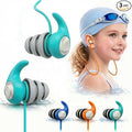 Swimming Ear Plugs for Kids with Lanyard, 3 Pairs Waterproof Reusable Soft Silicone Swim Earplugs for Pool, Surfing, Diving, Showering