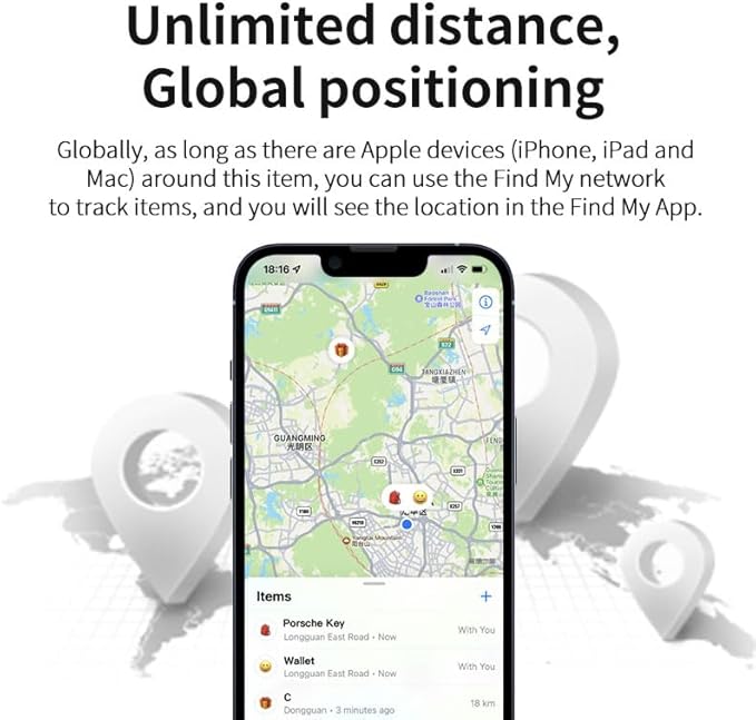 Find My Tag,Item Finder for Keys, Car, Wallet, Luggage, Bag, Pets and More, Works with Apple Find My App (iOS only), GPS Tracker for Kids (Blue)