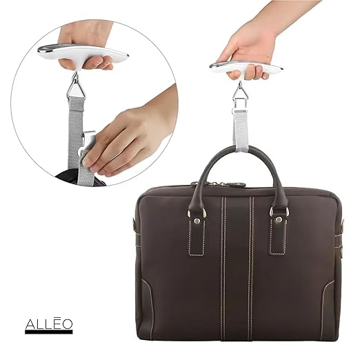Alleo Luggage Weight Scale for Travel 110lbs - Precise Luggage Scale Travel Digital, Portable Handheld Bag Weigher with Backlit LCD, Battery Included, Compact for Airport, Cruise & Carry-On