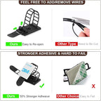 100Pcs Adhesive Cable Management Clips with 50Pcs Zip Ties, Adjustable Nylon Cable Strap Ties Wire Clips Clamps Organizer, Extra Screw & Hole - 3.35 Inch Black