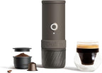 OutIn Mino with Fino, Portable Electric Espresso Machine with Portable Electric Coffee Grinder (Brown & Brown)