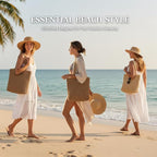Straw Beach Tote Bag: Large Summer Boho Woven Bags - Rattan Handmade Shoulder Handbags for Women