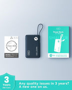 INIU Portable Charger, Slim 10000mAh Power Bank with Built-in USB-C, 45W Fast Charging Flight Travel Essentials, for College Students Men Women Girl Boy