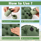 Inflatable Seat Cushion, Portable & Lightweight Airplane Seat Cushion, Camping Accessories Chair Pad Travel Stadium Cushions for Wheelchair,Driving,Office Work(Color:Green)
