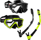 Aegend Snorkeling Gear for Adults Youth Kids, Snorkel Mask with Top Dry Valve - Panoramic View Anti-Leak and Anti-Fog with Mesh Bag for Snorkeling, Scuba Diving, Freediving & Swimming