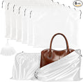 Q&J Fabric Co. 6 Pack Satin Dust Bag 19.7x23.6 inch White 100% Polyester Silk Bag Purse Dust Bag Shoe Bags for Closet Purse Protector Bag Dust Covers for Purses