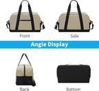 Apenze Small Gym Bag 14 inch lightweight Carry On Mini Duffel Bag for Travel Sport - Camel