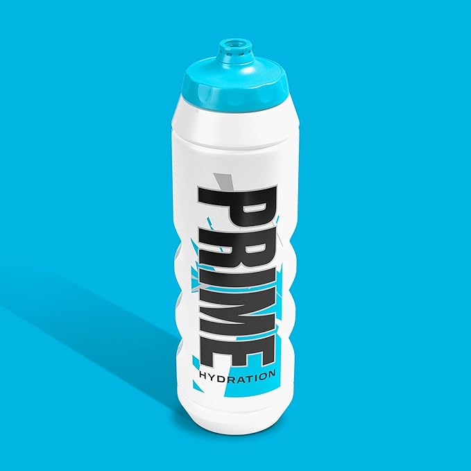 PRIME 32 oz Blue Chill Squeeze Sports Water Bottle, BPA Free, Dishwasher Safe, Easy-Grip Ergonomic Leakproof Design, Fast Hydration for Gym, Cycling, Running