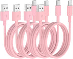 Car Carplay Cable for iPhone 17 16 15 Charger Cord,4Pack10FT USB A to USB C Cable for iPhone 17 Pro Max/16 Pro/15 Plus Charger,USB C Car Charger for Apple 17 Air/16 Pro Max/16e/15-Pink