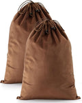 FantasyLife Shoe Bags for Travel, Washable Dust Bags for Storage & Packing, Flannel Shoe Pouch with Drawstring Closure for Purses, Handbags, Shoes & Toys (2, Mocha Mousse, 17.3"x12.6")