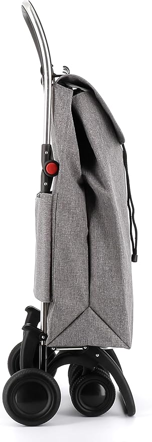 ROLSER I-Max Tweed 4 Wheel 2 Swivelling Foldable Shopping Trolley - Gray