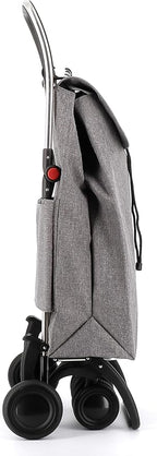 ROLSER I-Max Tweed 4 Wheel 2 Swivelling Foldable Shopping Trolley - Gray