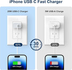 GREPHONE iPhone Charger Fast Charging,20W PD USB C Wall Charger 4 Pack with 6FT Fast Charging Cable - Fast Charger for iPhone 14/14 Pro Max/13/13 Pro/12/12 Pro/11/11 Pro/XS, iPad
