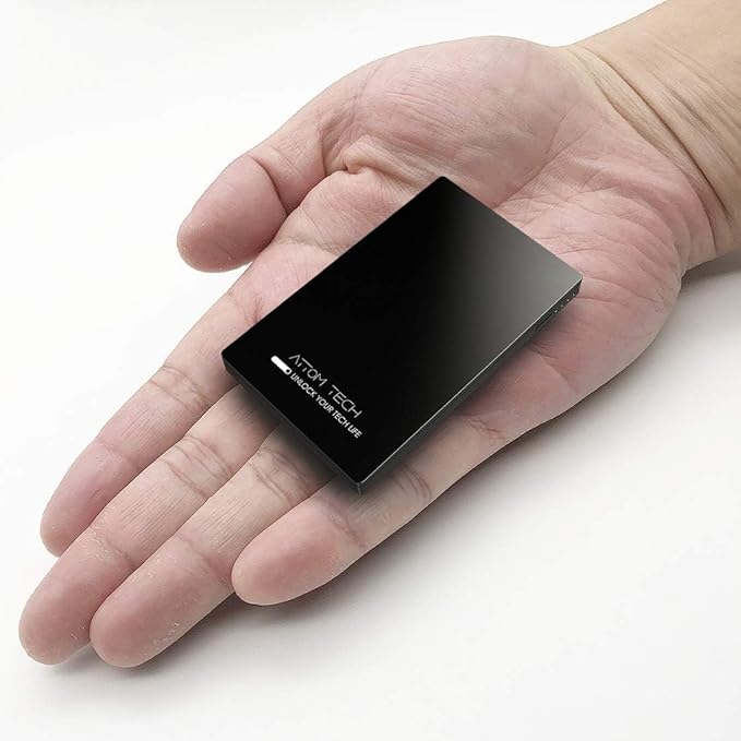 Dual USB Output Super Slim Power Bank Ultra Thin, 3000mAh Portable Charger Mini External Phone Battery Pack Small Dual Outlet, Emergency Phone Power Backup (Black)