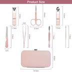 WOXVM Premium Manicure Set, 7 in 1 Professional Nail Clippers Scissors Pedicure Kit, Stainless Steel Cuticle Nail Care Tools with Luxurious Travel Case, Portable Manicure Grooming Kit Gift for Women