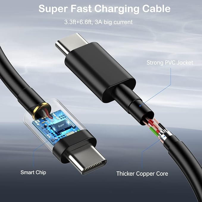 25W Super Fast Charger Type C Wall/Car Charger Combo Kit for Samsung Galaxy S26 S25 S24 S23 S22 S21 Ultra Plus A53 A52 A14 A25 A42 A32 Xcover 7 6 iPhone 17 16 15 Pro Max Pixel 10 9 8 Moto USB C Cable