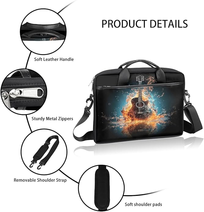 Laptop Shoulder Bag for Women Men, Waterproof Computer Case Messenger Bag Briefcase for Business Office Travel
