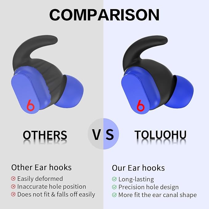 [5 Pairs] for Beats Studio Buds Ear Hooks, Soft Silicone Sport Anti Slip Studio Buds Ear Covers Compatible with Beats Studio Buds Earbuds 2021 [NOT Fit in Case] - Black