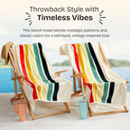 Loon & Lake Luxury Oversized Beach Towels - Retro Stripes| Oversized 40" x 70" | Crafted from 100% Combed Cotton | Ultra Plush & Super Soft | Retro Collection 1969