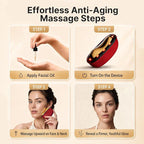 ZDEER LED Red Light Therapy for Face & Neck Massager Facial Care Device – Electric Gua Sha Brass Tool with Heat & Vibration for Firming, Sculpting & Skincare, Red