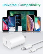 CXX Fast Charger i Phone, 20W USB C Block with 6Ft Cable Compatible with IP 14/14 Pro/14 Plus/14 Pro Max/13/13 Mini/13 Pro/13 Pro Max/12/11/X & More