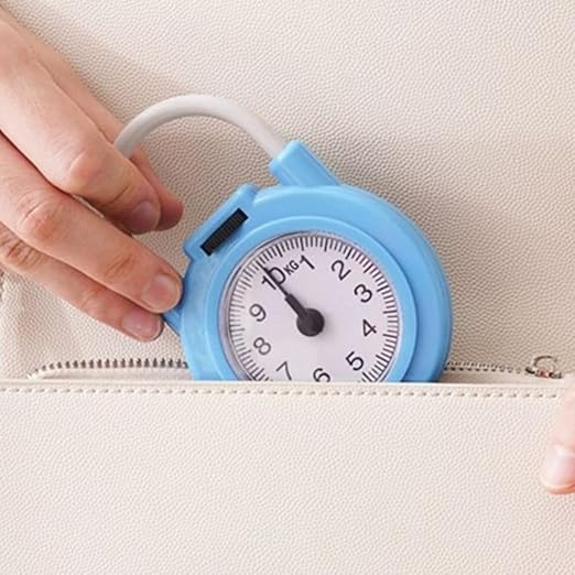 FRCOLOR Portable Mini Spring Scale with Hook High Precision Electronic Luggage Weight Scale for Travel Set Yellow Blue