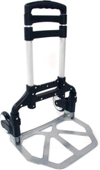 AgnesC Portable Folding Aluminum Hand Truck, Collapsible Utility Cart, Black