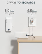 Portable Charger, 20000mAh PD20W USB C Power Bank Fast Charging with Built-in Cables & Wall Plug, External Battery Pack with LED Display, Travel Essentials Battery Bank for iPhone iPad Samsung White