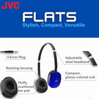 JVC Flats On-Ear Wired Headphones - Flat Foldable Design - 30mm Driver for Powerful Sound - Soft Ear-Pads for Comfort – Steel Headband - Lightweight & Portable - PC/Laptop/Gaming - 3.5mm Slim Plug