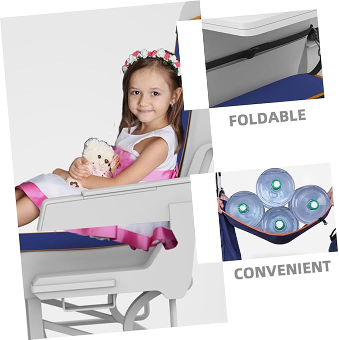 SOLUSTRE Portable Airplane Travel Hammock Lightweight Footrest Bed for Comfortable Sleep Adjustable Size Foot Sling for Long Car Train and Plane Journeys