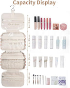 Narwey Travel Toiletry Bag for Women Large Hanging Makeup Bag Organizer Toiletries Bag for Full Size Essentials Accessories Cosmetics (Light Checkerboard (Large))