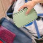CAAORDKSO Small Cable Organizer Bag, Travel Cord Charger Organizer Case Waterproof Accessories Pouch, Electronic Carrying Case Bag for Cable, Cord, Charger, Phone, Power Bank, Earphone (Mint Green)