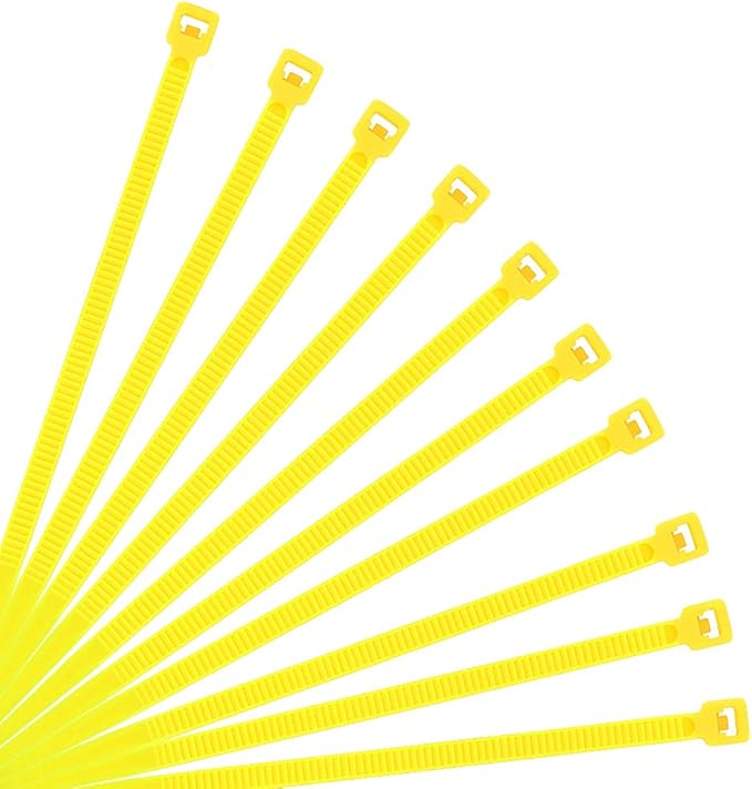 XINGO 8 Inch Yellow Cable Zip Ties (500 Pack), 40 Lbs Tensile Strength-Heavy Duty, Self-Locking Nylon Plastic Nylon Wire Ties for indoor and outdoor use