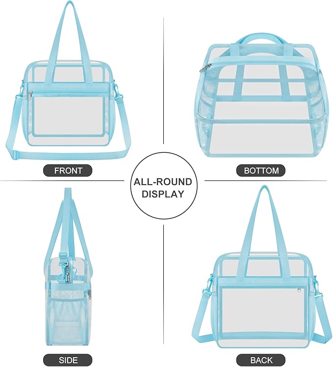 USPECLARE Clear Bag for Stadium Events,Transparent Bag for Work Sports Games Concerts Travel Gym
