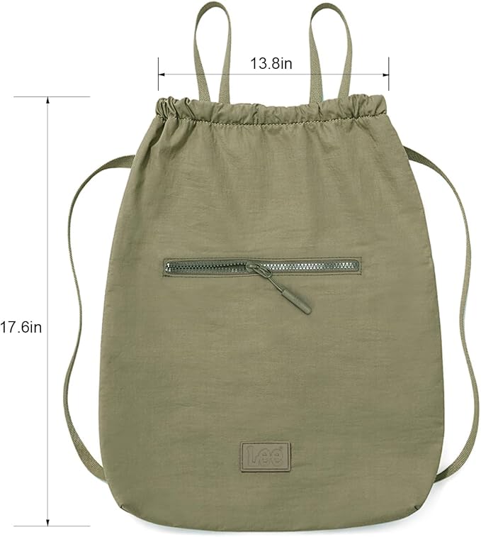 Lee Drawstring Backpack Bag Lightweight Small Gym Swim Beach Bag Water Resistant Sports Sackpack for Men Women, LEE48-002GN