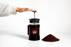 Trust Your Gut Premium Portable French Press Coffee Maker, Glass & Stainless Steel Enema Coffee Plunger, Durable and Heat-Resistant, Easy to Use, 1L Capacity