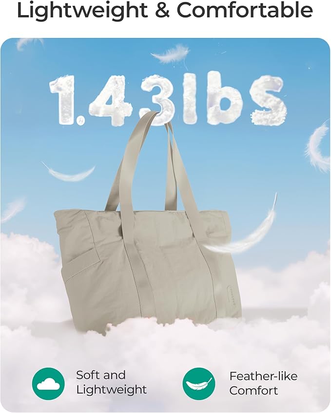 BAGSMART Tote Bag for Women, Tote Bag with Zipper Work Tote with Compartments Nurse Shoulder Hanbag for Travel, Gym