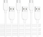 Cable Matters 3-Pack Long USB A to USB C Cable 10ft in White, Support Apple CarPlay, Android Auto, USBA to USBC Charging Cable for iPhone 16/15 Pro Max Plus, Galaxy S23