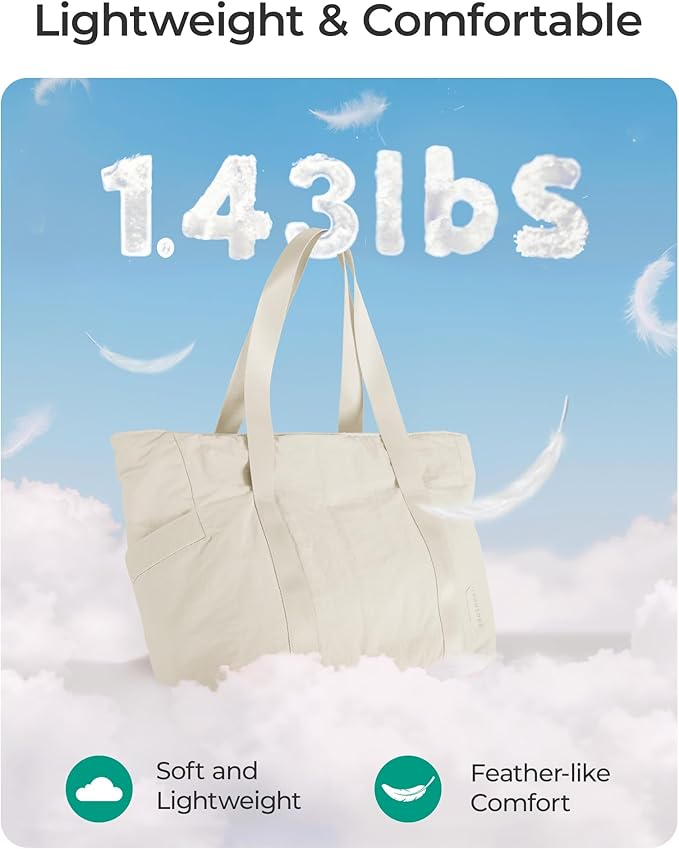 BAGSMART Tote Bag for Women, Tote Bag with Zipper Work Tote with Compartments Nurse Shoulder Hanbag for Travel, Gym