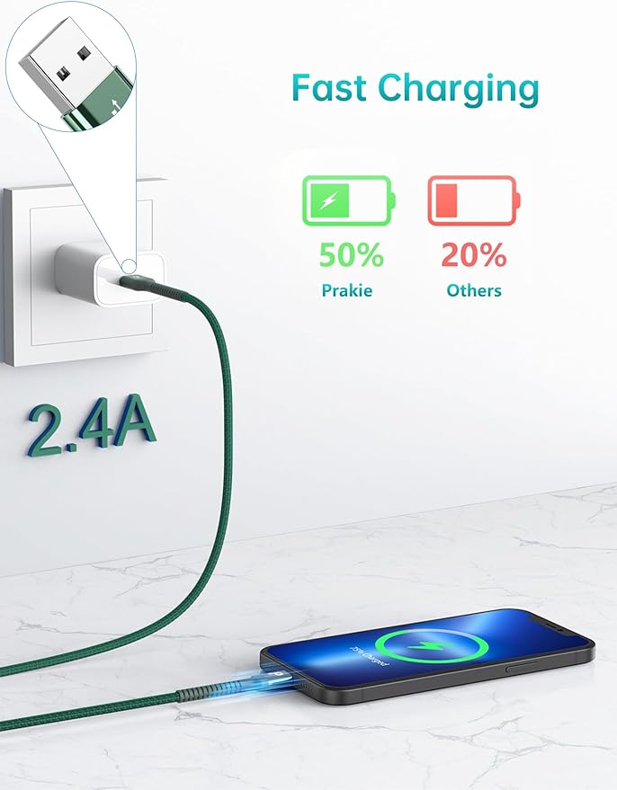 iPhone Charger Cable 2Pack 10FT, [Apple MFi Certified] Lightning Cable, iPhone Fast Charging Cord Extra Durable USB A to Lightning Cable Compatible with iPhone 14 13 12 11 Pro Max and More (Green)