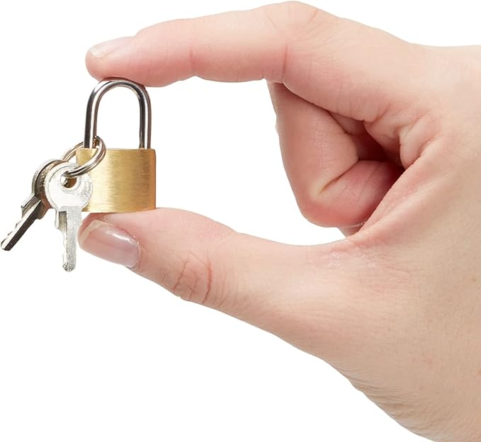 Juvale Luggage Locks with Keys - Mini Lock for Diaries & Jewelry Boxes - Travel Security for Suitcases & Bags - 12 Pack, 0.7 x 1.2 x 0.25 in, Gold & Silver