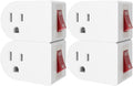 Oviitech 4 Pack Grounded Outlet Wall Tap Adapter with On/Off Power Switch，Single Outlet with Switch in White