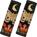 2 Pack Luggage Handle Wrap with Travel Tags - Non-Slip Protective Cover Soft Handle Grips Covers for Suitcase(Moon Butterfly Flower)