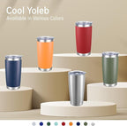 20 oz Tumbler Stainless Steel Tumblers with Lid Double Wall Vacuum Insulated Coffee Mug 20oz Powder Coated Cup for Hot and Cold Drinks, Orange, 1 pack