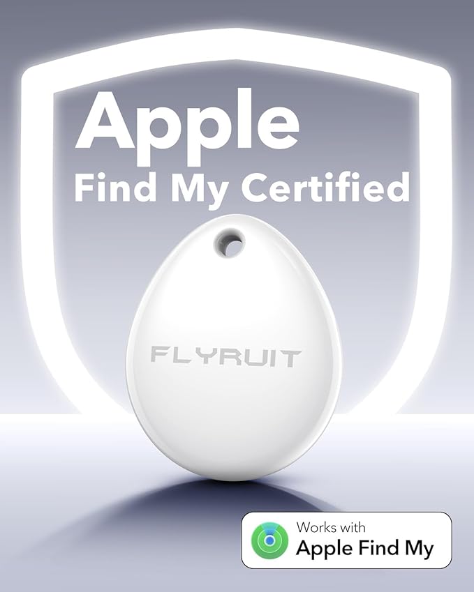 Air Tracker Tags-4 Pack for Apple Find My (iOS Only), Official MFi Certified, Mini Bluetooth Key Finder Locator with Sound, Smart Luggage Tracker for iPhone, Suitcases, Backpack, Wallet, Bike