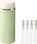 2026 New 4 in 1 Travel Dispenser Bottle, Refillable Leak Proof Travel Bottles for Toiletries, Portable Travel Containers Cream Transparent with Scale and Label for Shampoo Lotion Conditioner (Green)