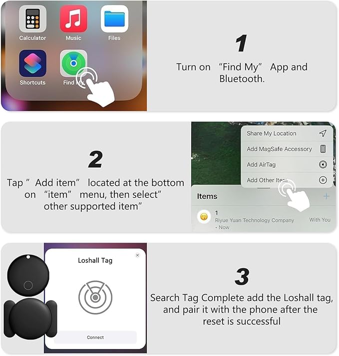 GPS Car Tracker 2025,Mini GPS Tracker for Vehicles,Hidden Real-timeTracking with Magnetic Case for Motorcycle/Truck,Work with Find My(iOS Only),No Subscription/No Monthly Fee/No SIM Card-Black