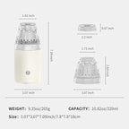 TIMEMORE Portable Coffee Maker Pour-Over Coffee Dripper, Travel Coffee Cup, Manual Brewer for Home and Outdoors - Ceramic-Coated Stainless Steel Tumbler 10.08 oz Capacity