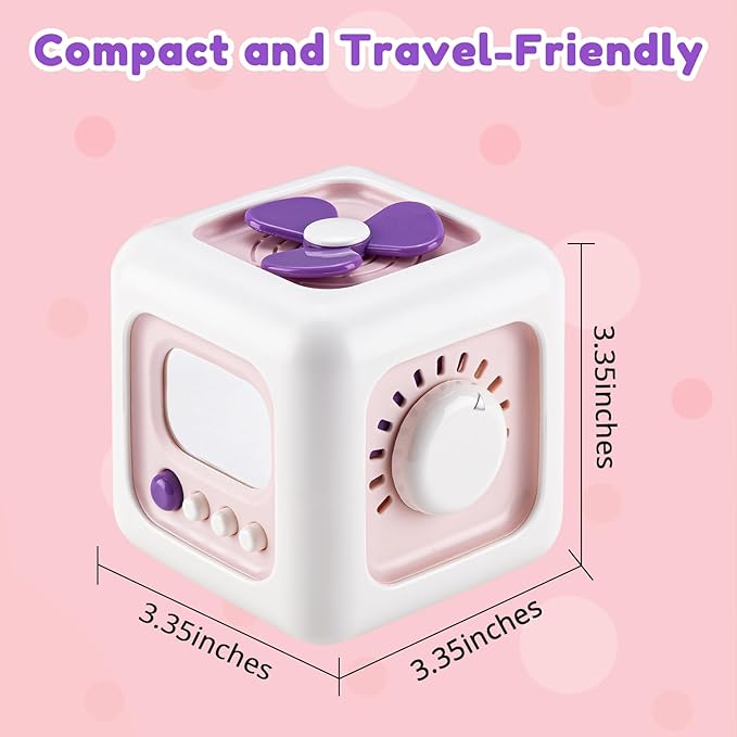 SOCBTNSO Busy Cube Toy for 1 Year Old Girl Gifts, Montessori for Baby Girl, Travel Sensory Toys for Toddlers 1-3, Learning Fine Motor Skills| 1st Birthday Girl Gifts 12 Months